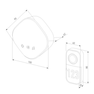 Кнопка звонка DBQ29 DBQ29M WL черный